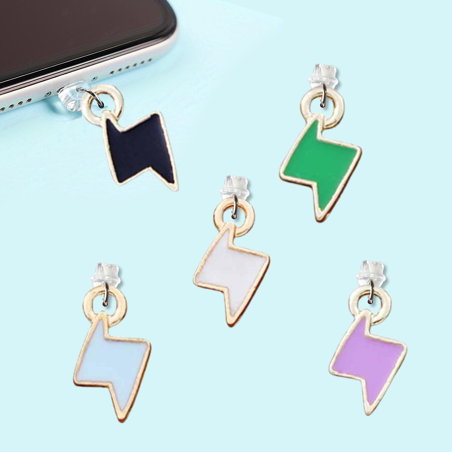 Amazon Cartoon Lightning Bolt Oil Drop Alloy 8x13mm Phone Dust Plug Etsy Personalized Fashion Pendant Creative
