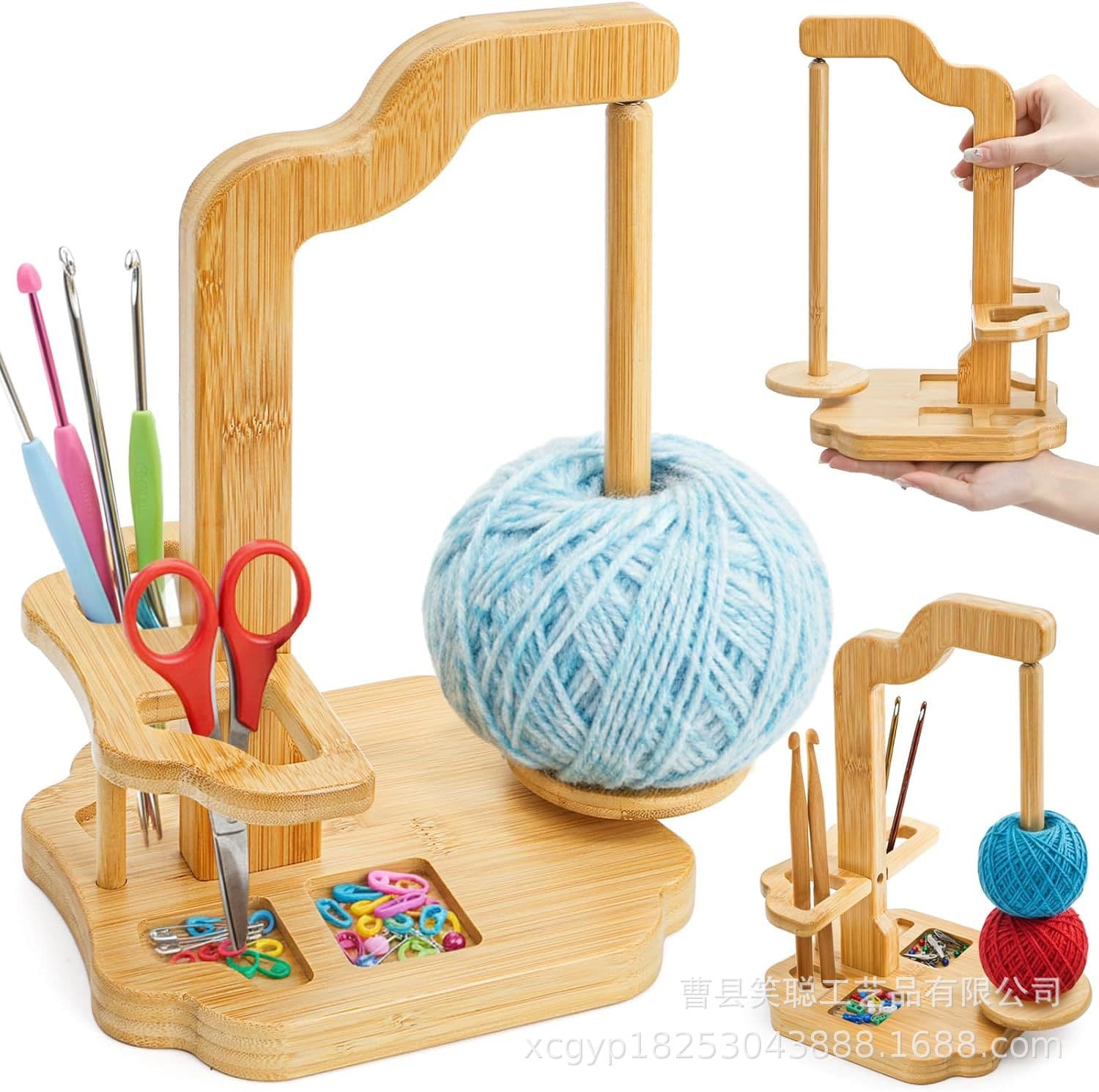 Wooden Yarn Creel Stand Anti-Tip Yarn Bracket Knitting Crochet Portable Yarn Storage Device Hand Knitting Device