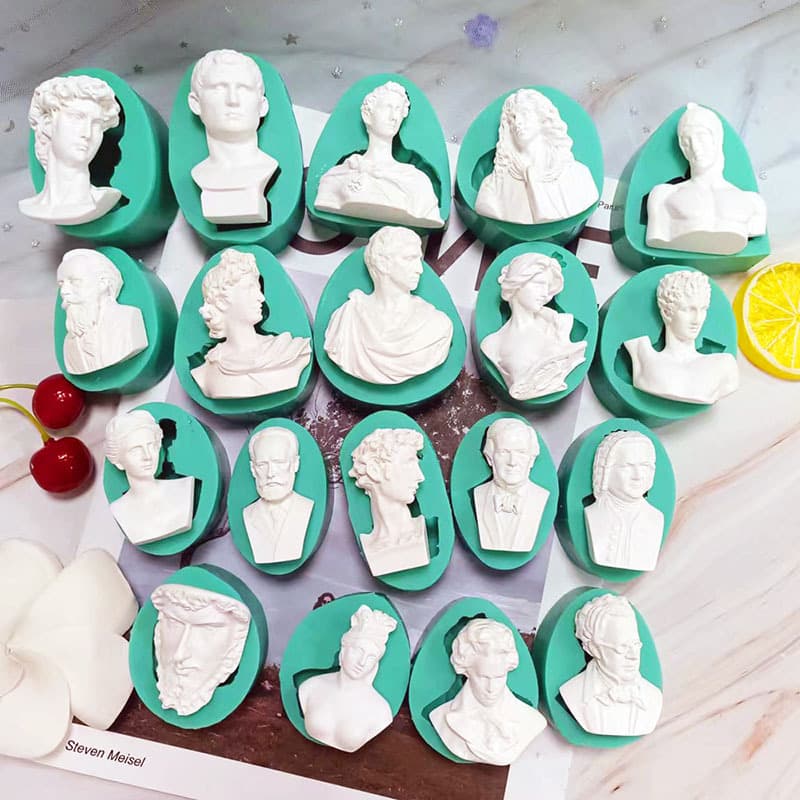 2D Nordic Portrait Sculpture Silicone Mold for DIY Resin Plaster Fridge Magnet Chocolate