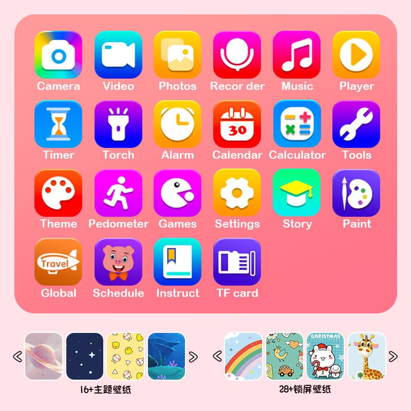 New Dual-Camera Touchscreen Kids Phone Educational Early Learning Toy with Photo Capability, Mini Camera Smart Toy Phone