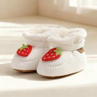 New Winter Strawberry Cotton Shoes Baby Shoes Cotton Boots Warm Baby Shoes