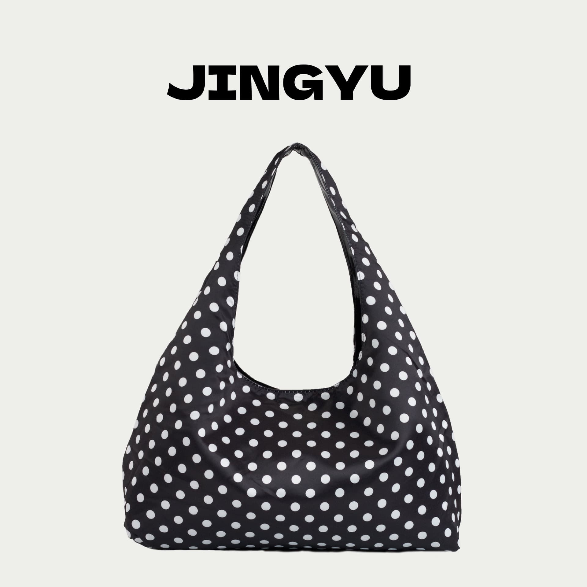 2025 Summer Niche New Fashion Versatile Black and White Polka Dot Single Shoulder Underarm Bag Korean Style Large Capacity Casual Bag for Women