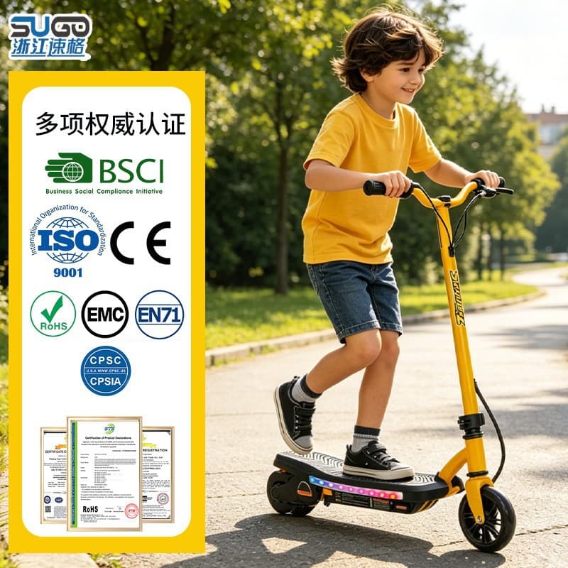 Cross-Border Best-Selling Flashing Kids Electric Scooter Foldable Small Commuter Vehicle