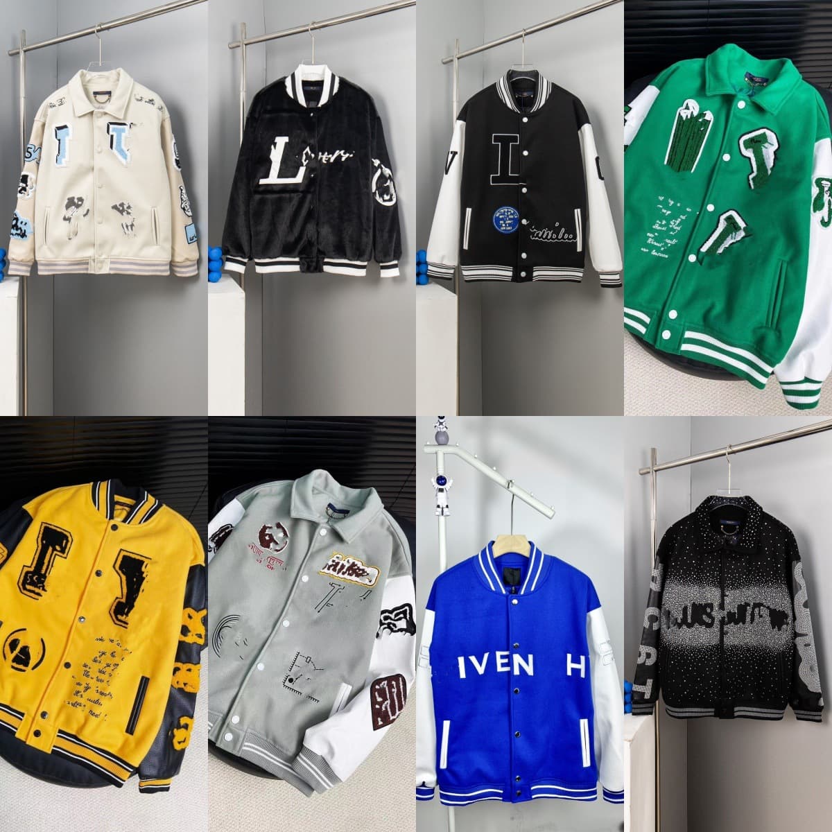High Version Cross-border Donkey Letter Global Towel Embroidery Thousand Needle Embroidery Baseball Jacket Coat Unisex