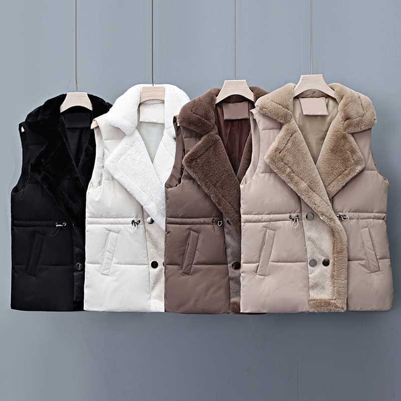 Quilted Padded Vest for Women, 2025 Spring/Autumn New Thickened Warm Vest, Korean-style Mid-length Versatile Solid Color Sleeveless Jacket