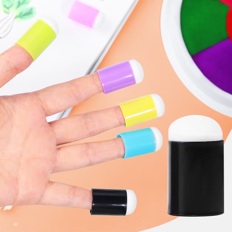 Children's Doodle Finger Sponges Drawing Tools Finger Cots Sponges Kindergarten Hand-painted Smudging Sponge Stamps Wholesale