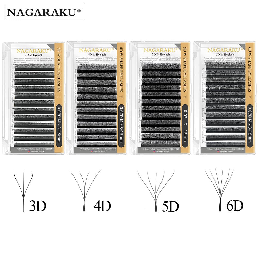 NAGARAKU 0.07W type 3D4D5D6D grafted eyelashes soft thick not easy to loose root finished flowering grass