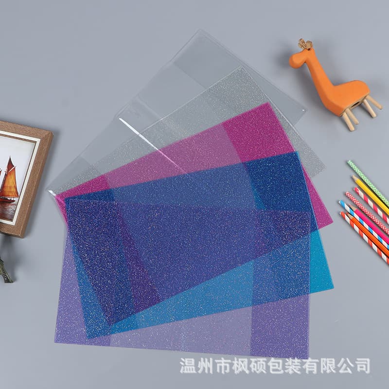 Manufacturer A5A4 card book cover transparent PVC protective cover glitter book cover colorful hand ledger book cover book cover