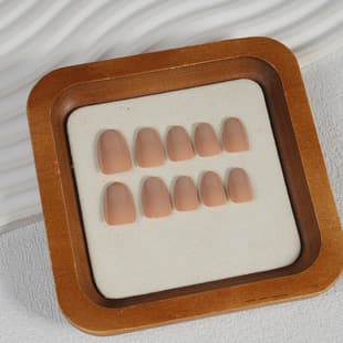 Caramel Glossy Solid Color Fake Nails, Versatile Simple Elegant Fingernails, Whitening Brown Wearable Nails