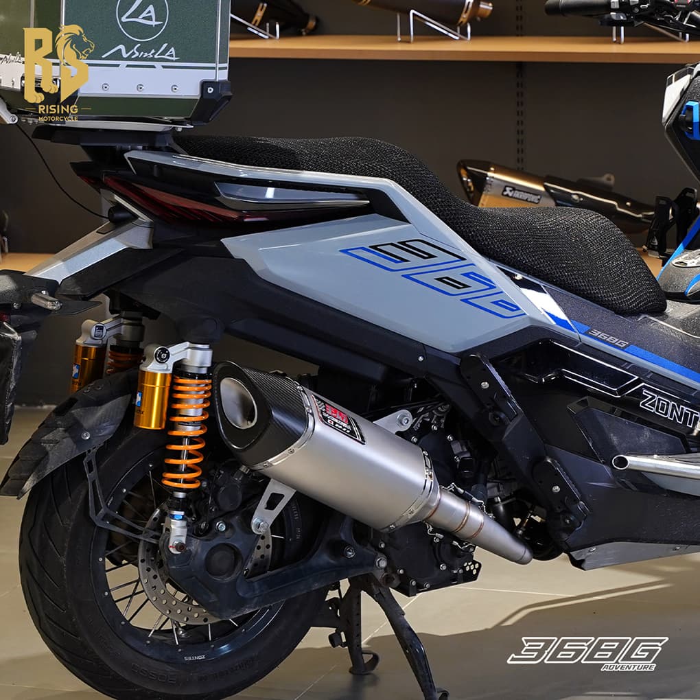 Rs Original Suitable for Zontes Shengshi 368g 368E 368K Modified Exhaust Pipe Full Section Electroplated Baked Blue Black Titanium