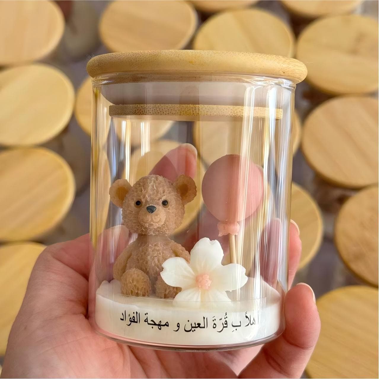 Cross-Border Best-Selling Cute Bear Balloon Aroma Candle Figurine for Baby Shower Birthday Gift Party Favor