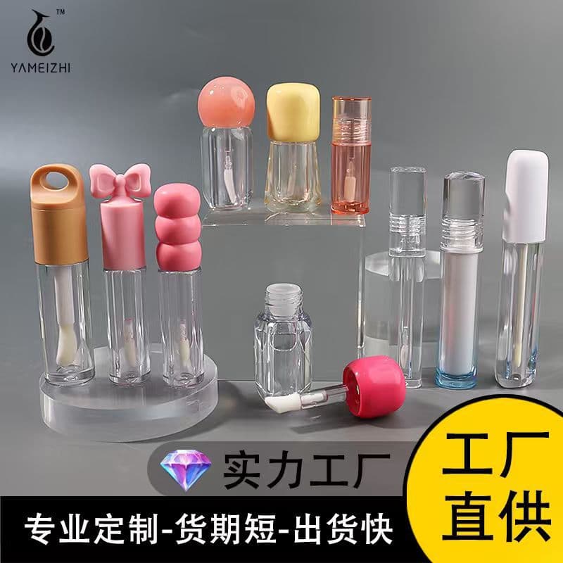 Factory direct multiple styles lip gloss tube cosmetic packaging material, lip gloss refill tube, large brush head, small brush head, empty lip gloss tube