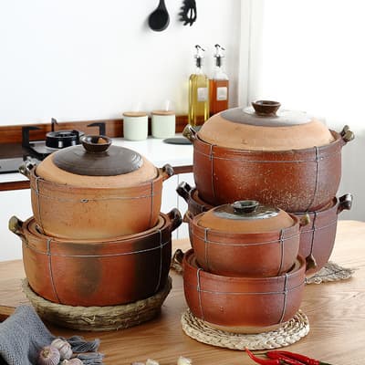 Guangxi Ceramic Open-Fire Stew Pot, Chaoshan Congee Pot, Charcoal Stove, Open-Kitchen Soup Pot, Chinese Clay Pot for Takeout