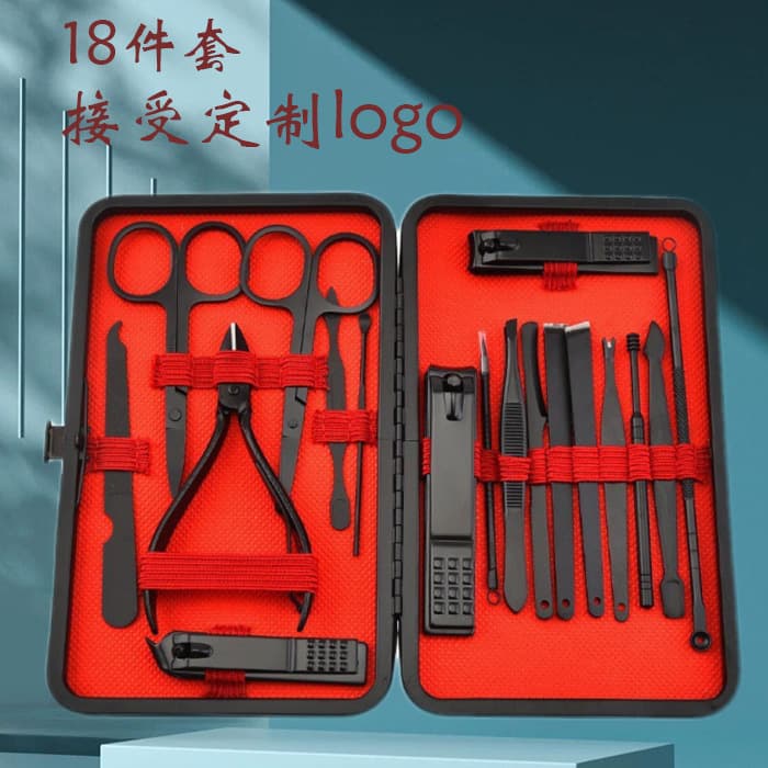 Nail Clipper Set, Manicure Kit, Black and Red Classic Nail Trimmer Grooming Tools, Nail Clipper Set
