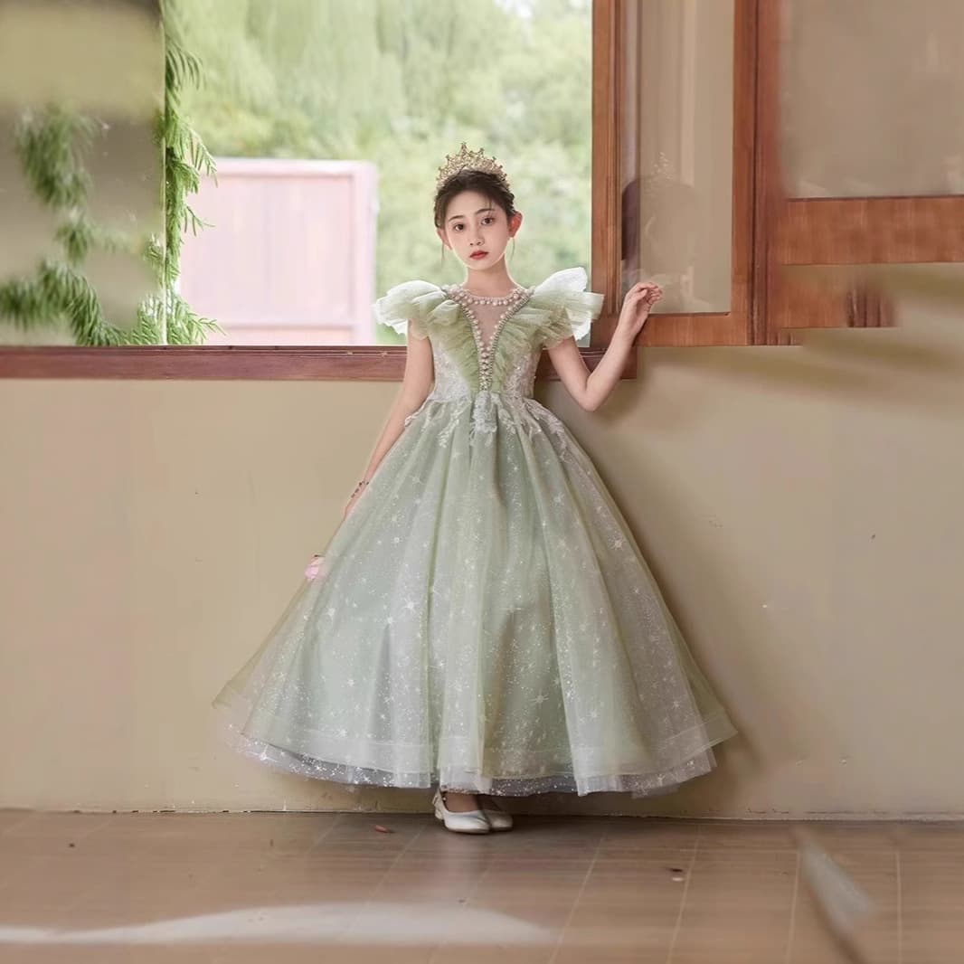 Children's High-End Luxury Unique Dress Princess Gown for Girls Hosting Wedding Birthday Piano Performance Costume
