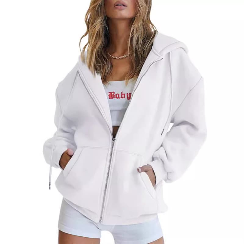 Cross-border Trade AliExpress Hoodie Jacket Sports Casual Drawstring Zipper Hoodie with Pockets