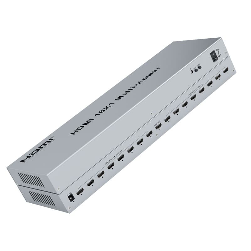 16-Channel HDMI Video Splitter 16x1 HDMI Screen Divider with Multiple Split Modes and Seamless Switching