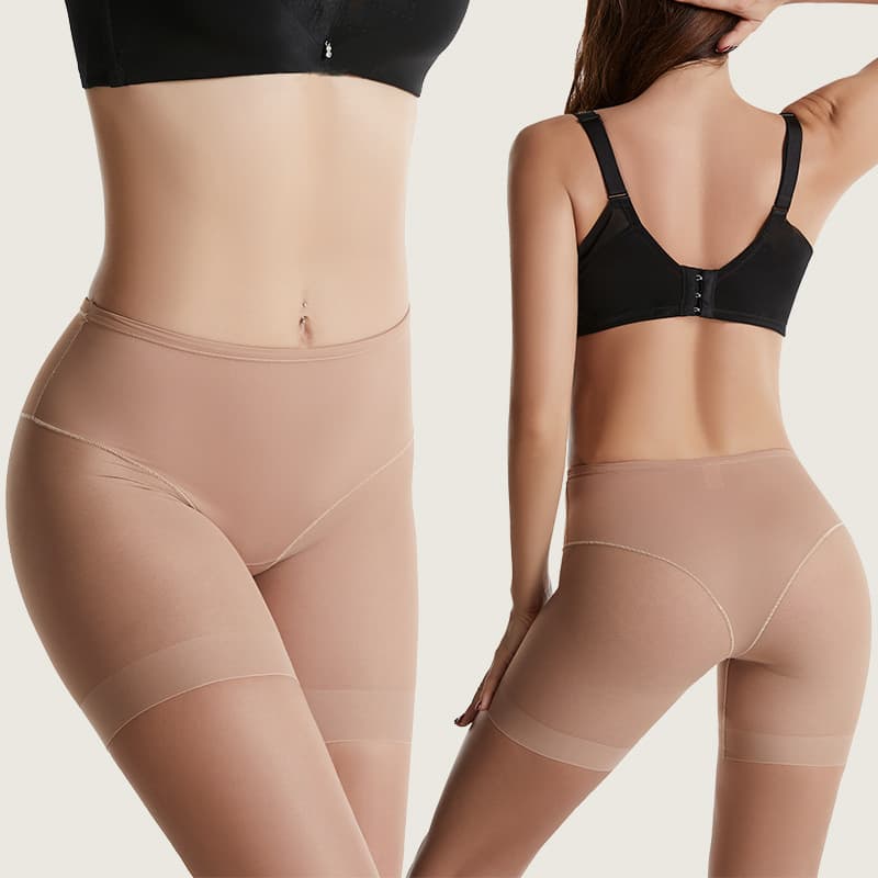 Ultra-Thin Mid-Waist Abdomen-Shaping Mesh Pants Women's Base Layer Safety Pants Body Shaping Underwear Waist-Cinching Plus Size