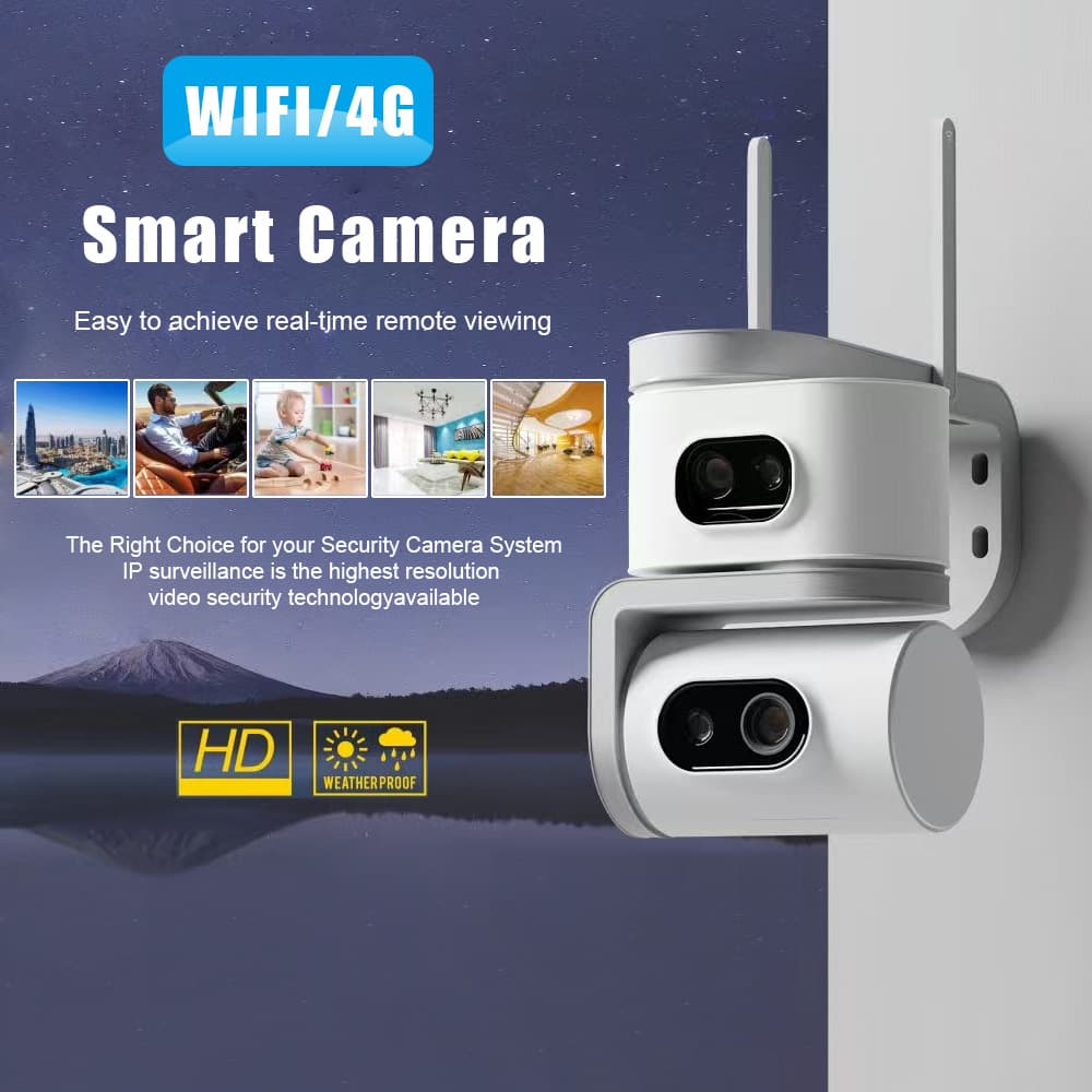 Qd01 Dual-Lens Ball Camera with Wifi Wireless Monitoring, High-Definition Full-Color Night Vision, Remote Outdoor Dome Camera
