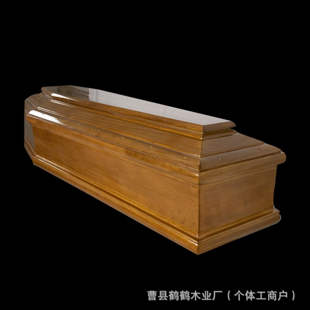 Cross-border European Style Solid Wood Coffins Simple Solid Wood Longevity Caskets Paulownia Solid Wood Coffins Funeral Supplies