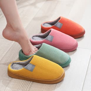 Cotton Slippers Women Winter 2026 New Home Indoor Warm Comfortable Couple Non-Slip Plush Winter Cotton Slippers Men
