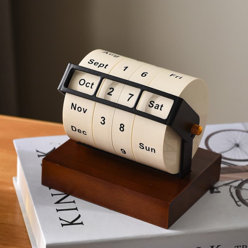 Rotary Perpetual Calendar Cross-Border New Large Rotating Desk Calendar High-End Luxury Desktop Ornament Amazon Perpetual Calendar