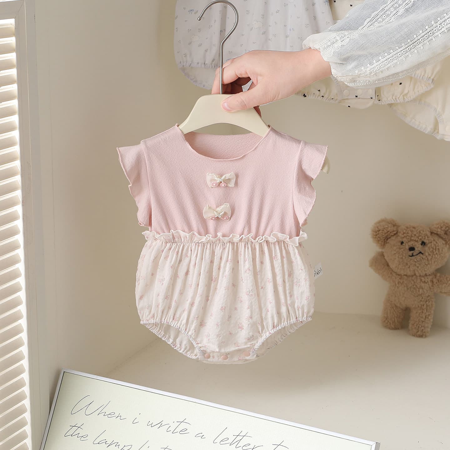 Baby Summer Bodysuit for Girls Floral Princess Style Triangle Romper Newborn Summer Onesie