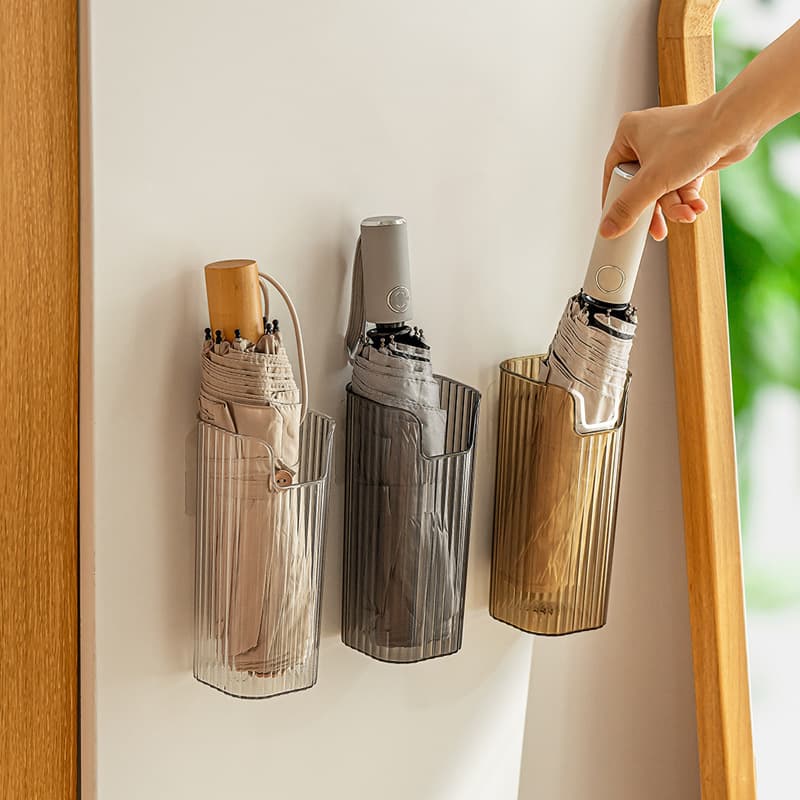 NACHUAN Wall-Mounted Umbrella Storage Rack, Simple Long Umbrella Organizer Box, Home Entryway, No Drilling Needed, Creative Umbrella Stand