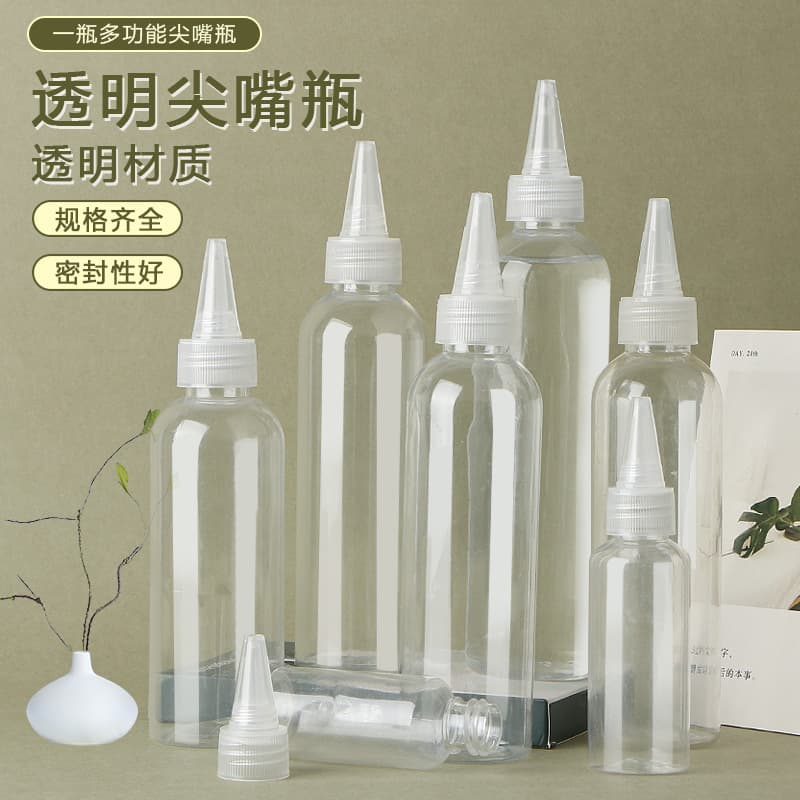 Wholesale PET Transparent Plastic Dropper Bottle 50ml Glue Lotion Paint Water Dispenser 100ml Squeeze Bottle