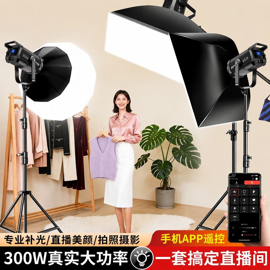 Beidi 300W high-brightness live broadcast fill light beauty artifact COB film and television lighting internet celebrity live broadcast photo spherical