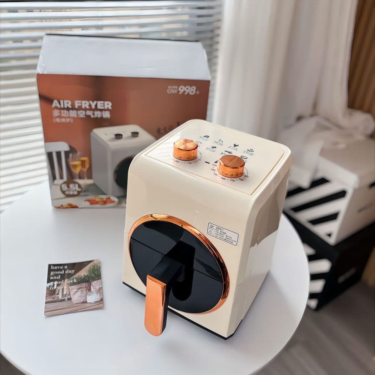 Cross-border Air Fryer 12L Touchscreen Multifunctional Household Smart Visible Electric Fryer EU/US/UK Plug