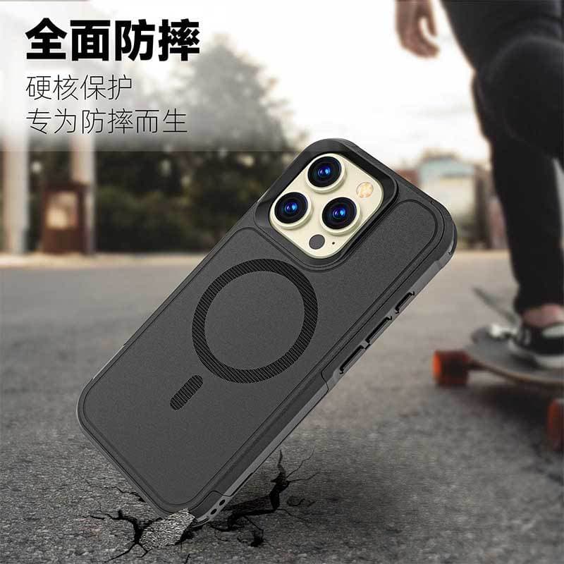 Cross-border BOX Dual Anti-magnetic MagSafe Case for iPhone 16 Pro Max Outdoor Sports Protective Cover Shockproof Phone Case