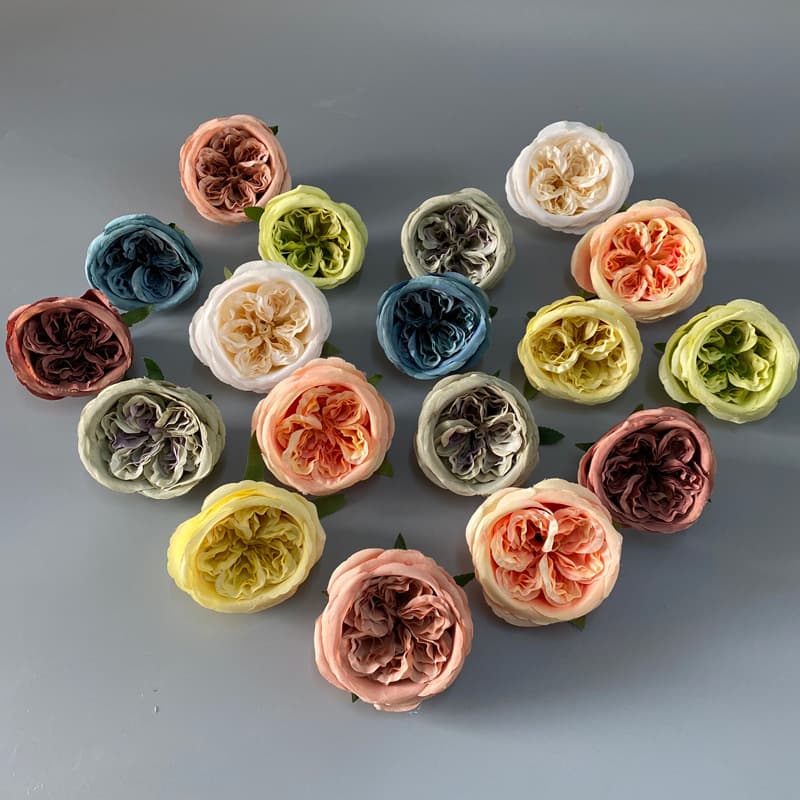 Simulated Austin flower head silk flower wedding style flower row flower ball handmade DIY flower home flower arrangement decoration flowers