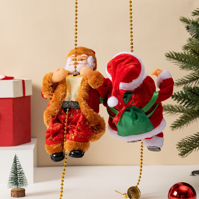 New Cross-Border Climbing Bead Santa Claus Electric Toy Extra Large Climbing Beads Ladder Plug-in Santa Claus Climbing Beads