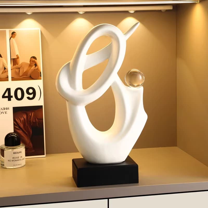 Modern Creative Ceramic Desktop Ornament for Entryway, Home Office Living Room Wine Cabinet TV Cabinet Housewarming Gift