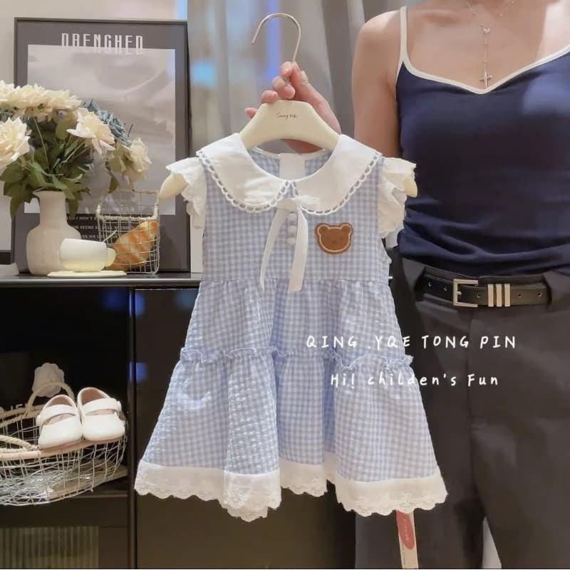Girls Summer Dress Children Fashionable School Style Princess Dress Toddler Kids Cool Plaid
