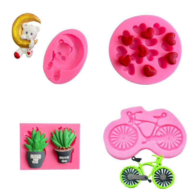 Multi-style geometric animal symbol shape food-grade silicone mold DIY fondant baking decoration cake mold