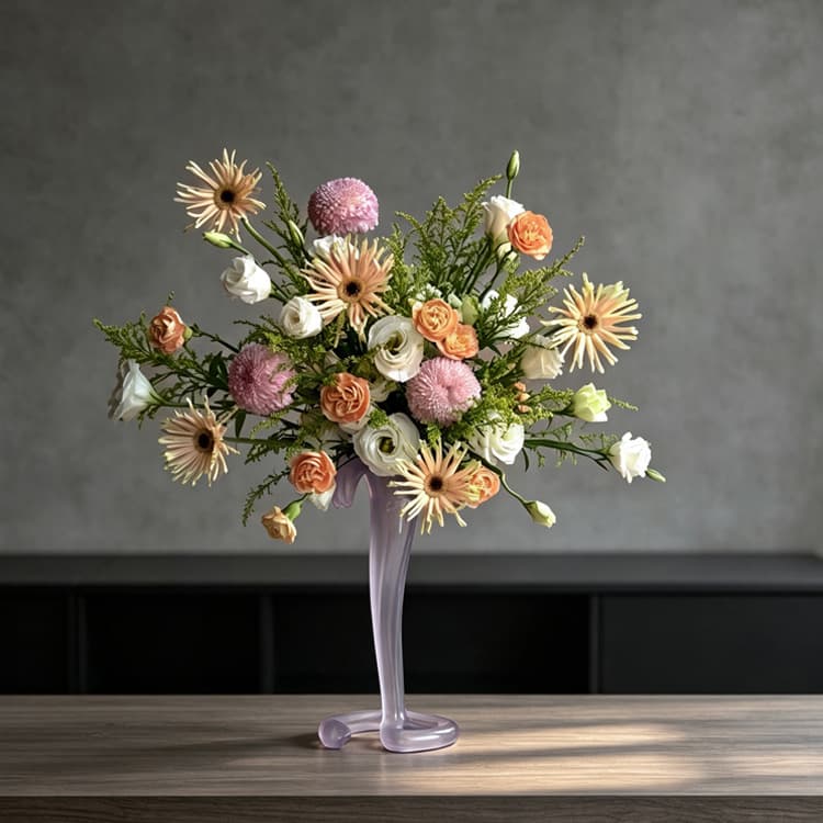 Medieval niche high-end iris vase model room B&B living room bedroom bedside art flower vessel decoration furnishings