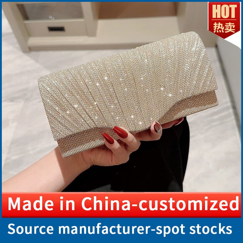 Women's Silver Dinner Shiny High-end Clutch Evening Bag Dress Handbag Women's Wedding Bag