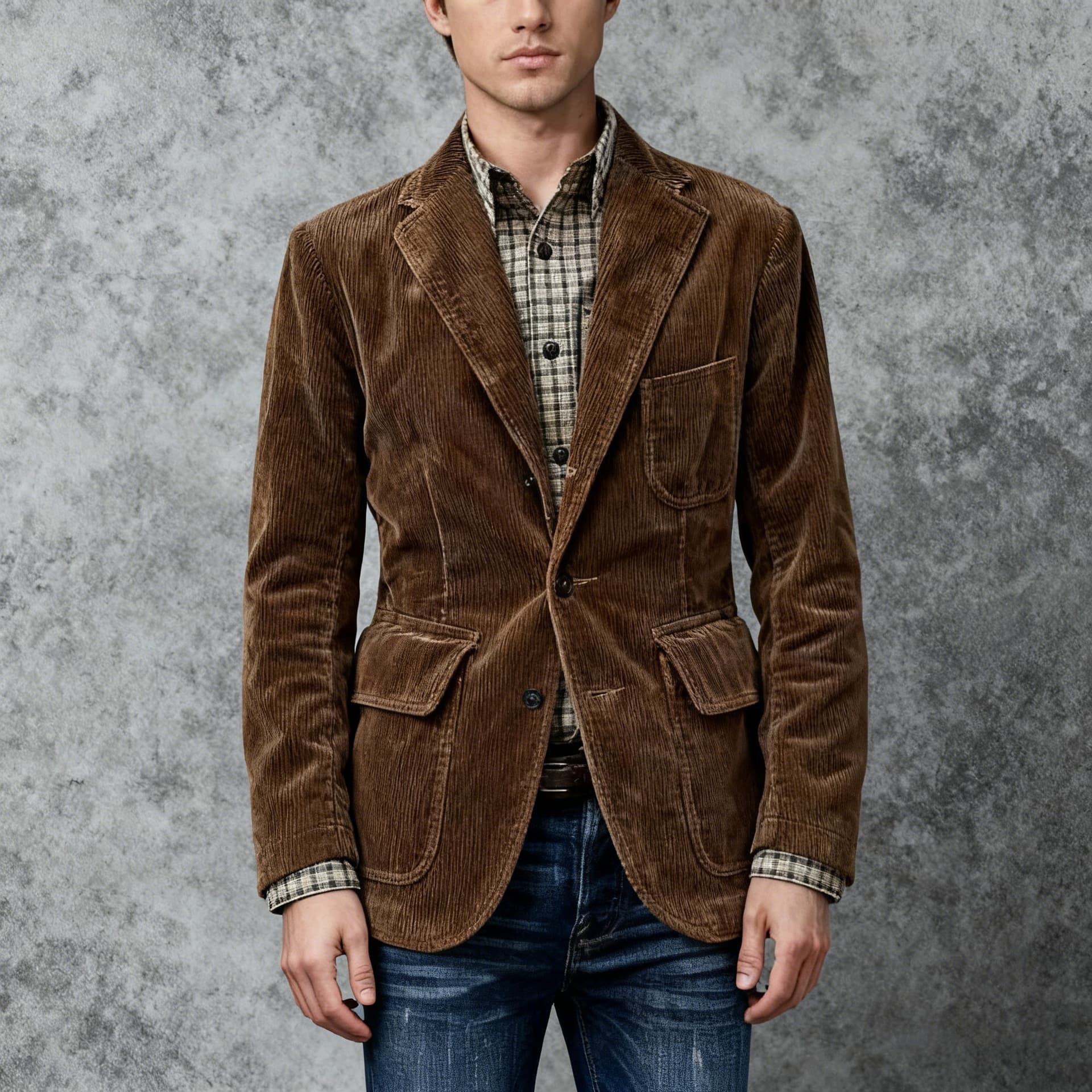 2024 Cross-border Trade, Wish, Amazon, AliExpress, Europe and America Foreign Trade Corduroy Suit Casual Jacket Men's Clothing