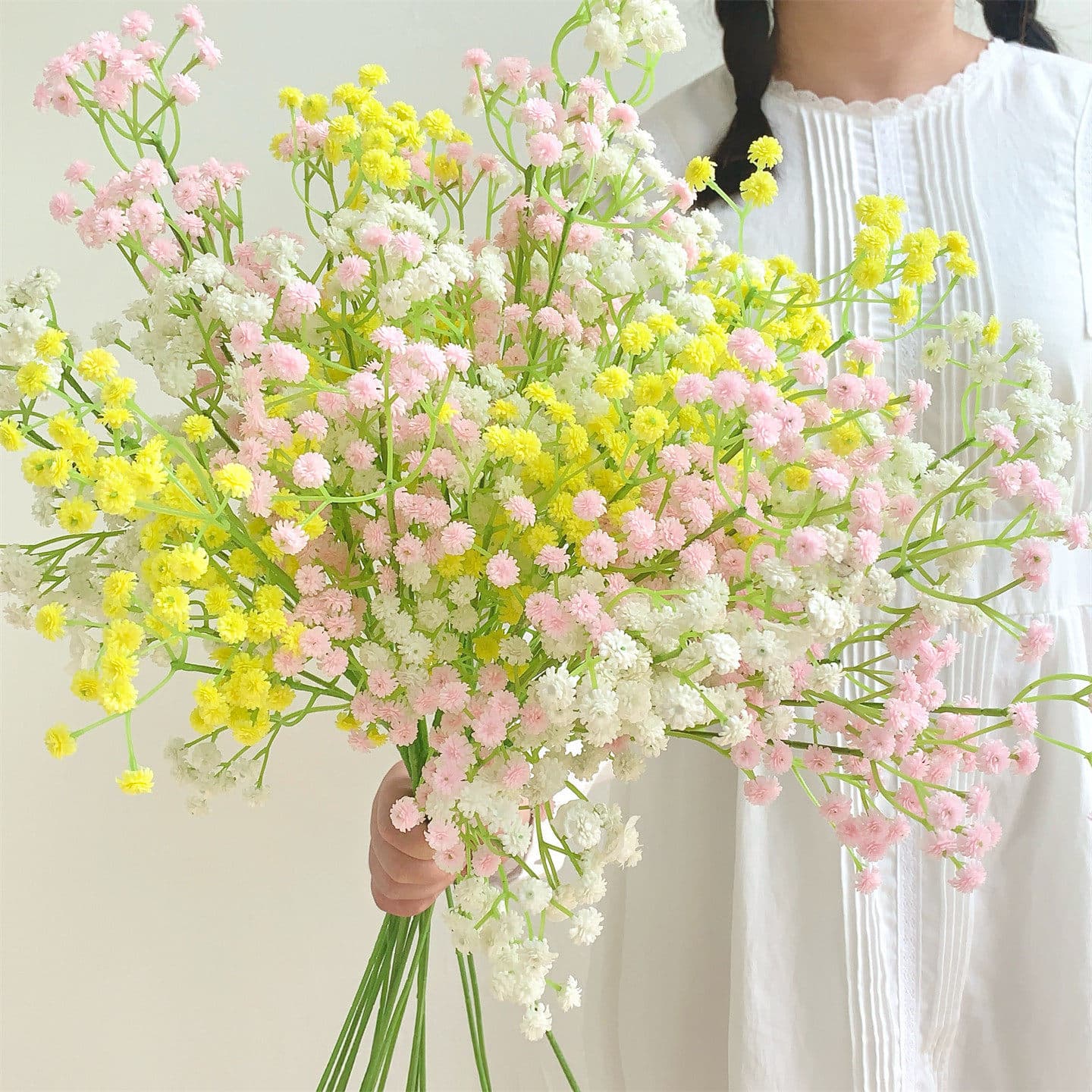Rainbow Baby's Breath Artificial Flower High-End Realistic Fake Flower Home Decoration Desktop Floral Arrangement Decorative Ornament