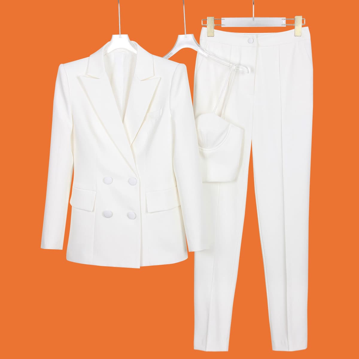 In Stock 2025 European and American Celebrity Style Fashion Button Blazer Vest Pants Three-Piece Set