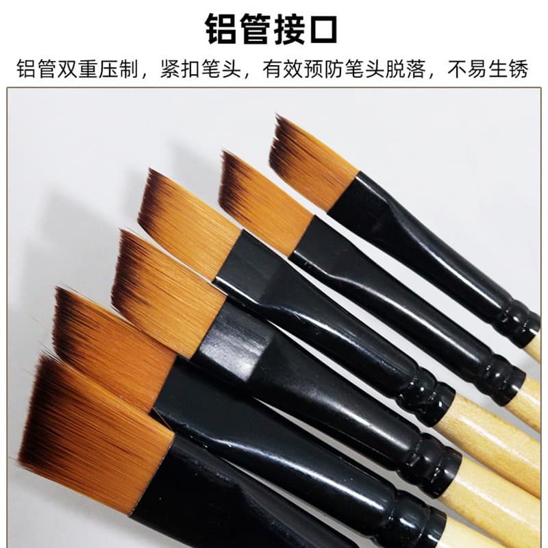 New Cross-Border Combo Set 32-Piece Wooden Nylon Brush Set Liner Fan Brush Student Art Oil Painting Brush Set