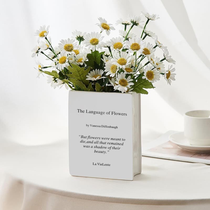 shein Amazon cross-border hot-selling imitation ceramic book vase Nordic book flower stand decorative flower arrangement vase