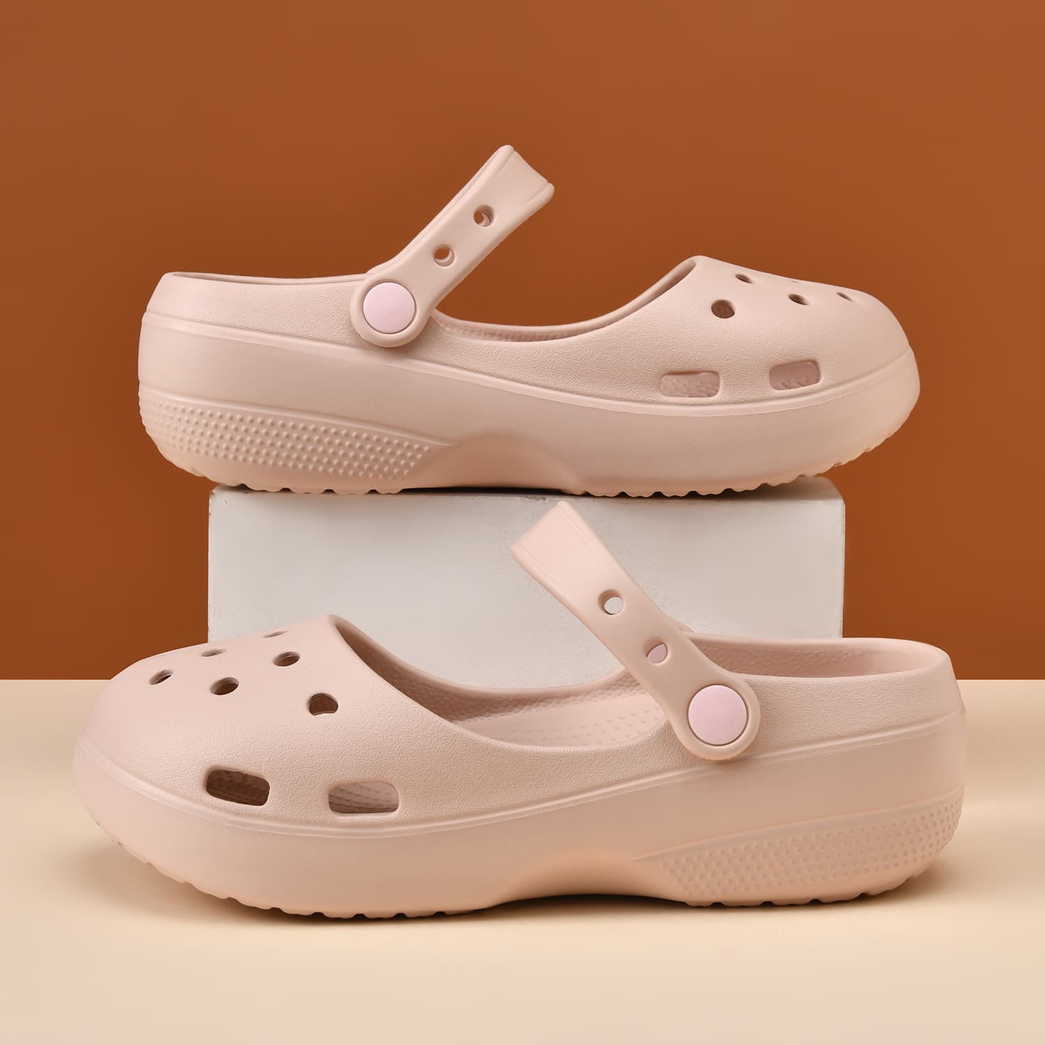 Ballet Croc Sandals Women Comfortable Camping Summer Non-Slip EVA Sandals Beach Odor-Resistant Closed-Toe Ballet Shoes
