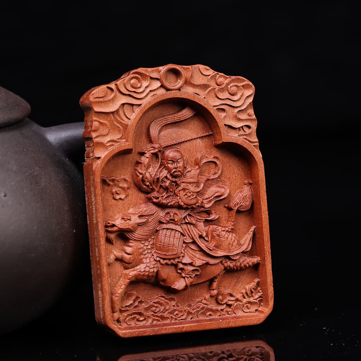 Ethnic Style Natural Thunderstruck Jujube Wood Mountain Ghost Coin, Eight Trigrams, Nine Heavens Responding to Yuan Thunder God Puhua Heavenly Lord, Trouble-Free Plaque