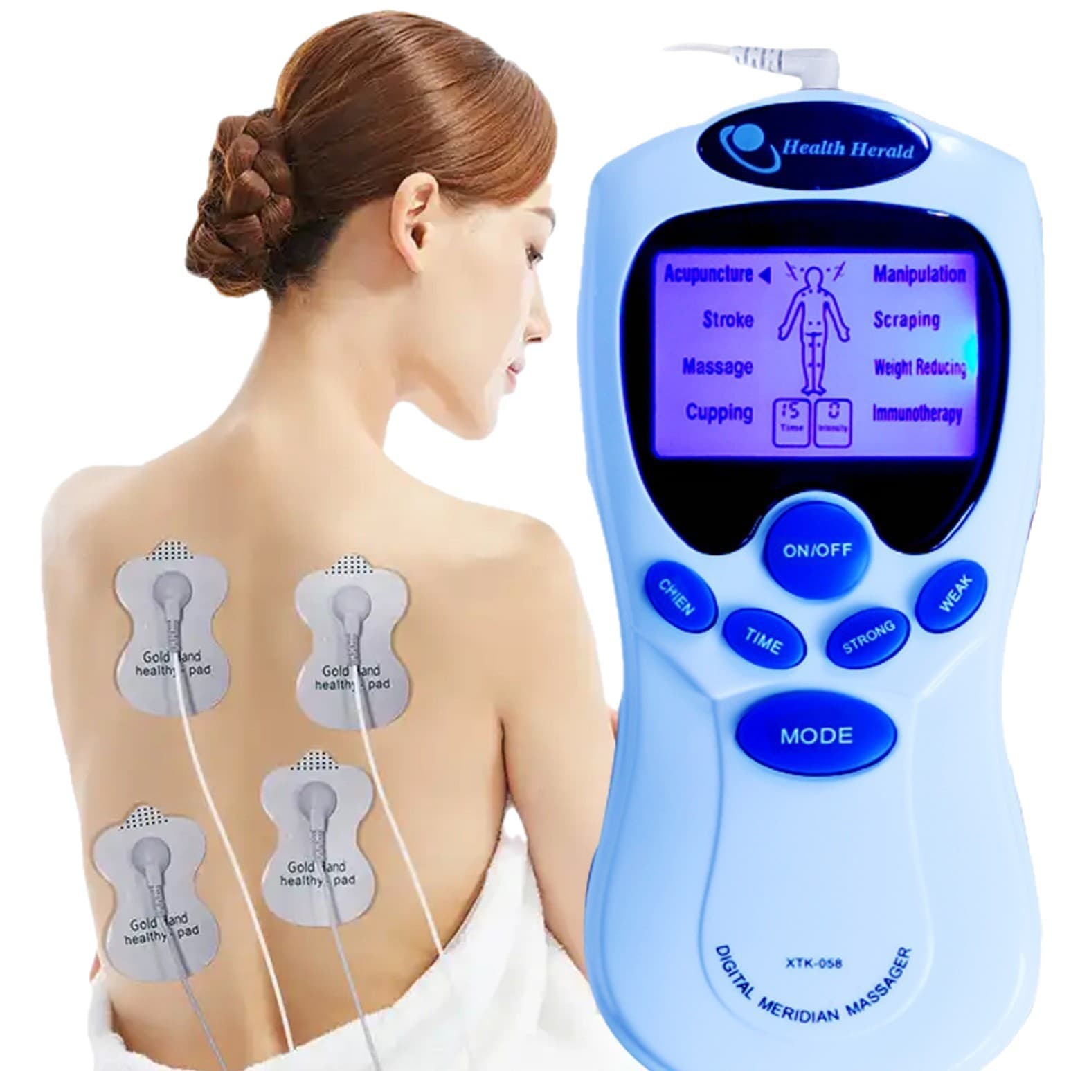 Multi-Function Digital Massager Cross-Border Chinese-English-Russian Physiotherapy Massager Portable Electronic Pulse Massager