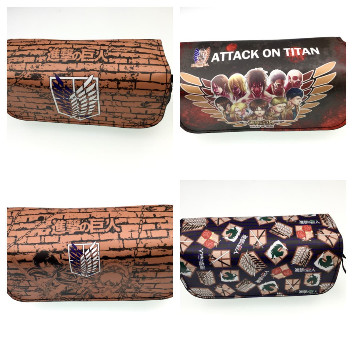 Attack on Titan Eren Pencil Case Wings of Freedom Double-Layer Large Capacity Pencil Box Pen Pouch for Students