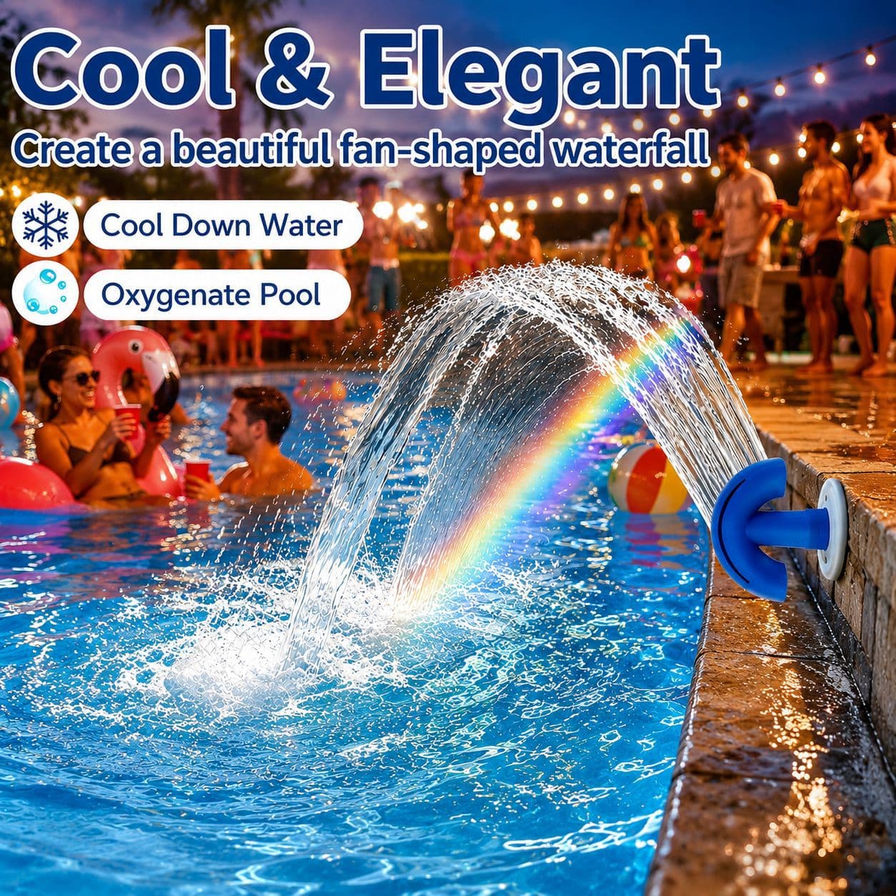 Cross-border popular 3/4-inch universal pool fountain aeration nozzle, above-ground/underground pool waterfall spray
