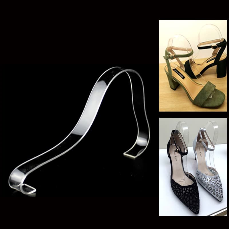 Acrylic sandal support, shoe display rack, women's high heels, arched support, organic elastic shoe inner support, transparent.